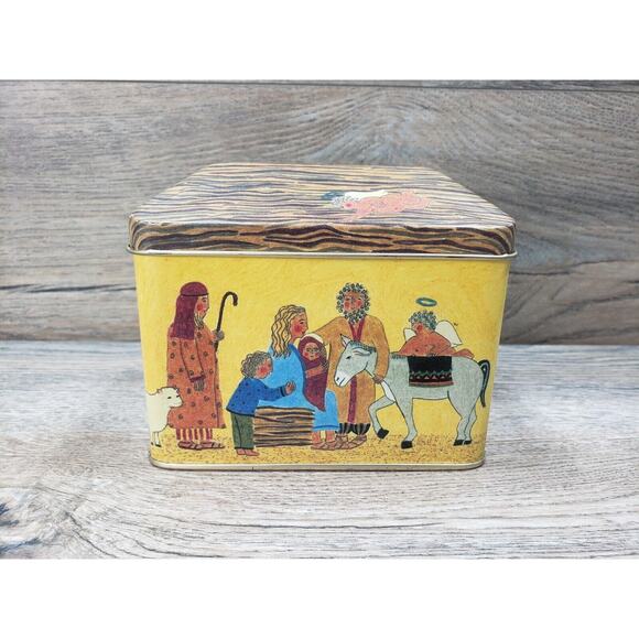 1993 Tinscapes Collectable Tin Jesus Is Born Empty - Picture 1 of 9